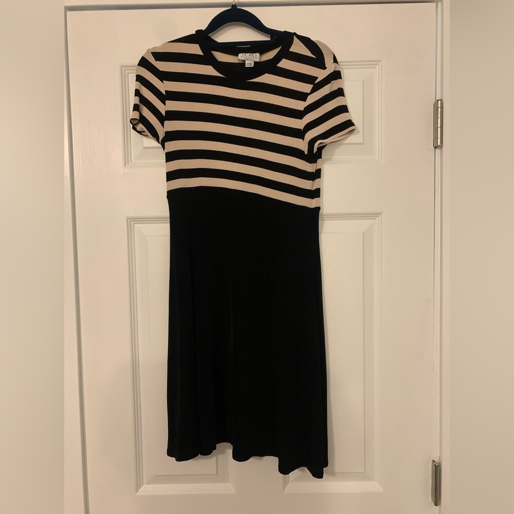 Striped Black and Cream Dress